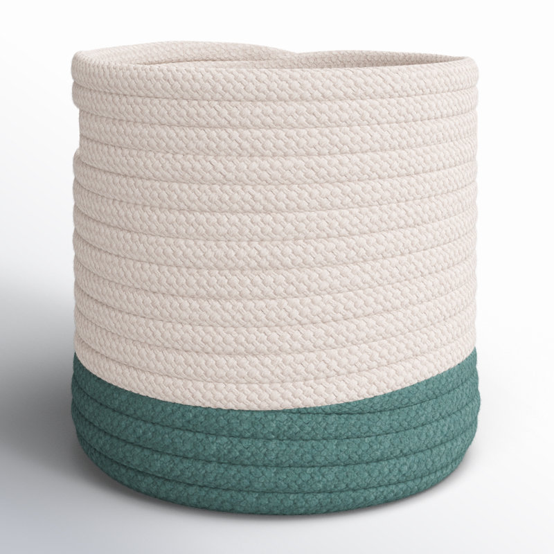 Fabric Basket With Handles 1, 20" H x 20" W x 16" D , Teal