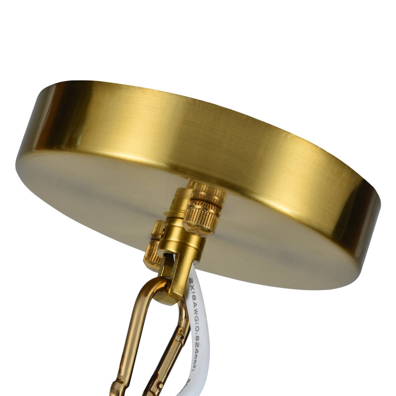 Luminaire suspendu conique à 1 lumière avec accents en fer forgé, Blanc