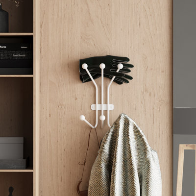 Crochet mural en métal robuste, blanc, 9,1 po x 5,1 po | Hauteur: 11,8 pouces | Conception robuste, supporte jusqu'à 22 lb | Parfait pour l'organisation de la maison, du bureau ou du garage | Corps en métal durable, épaisseur de 0,4 po