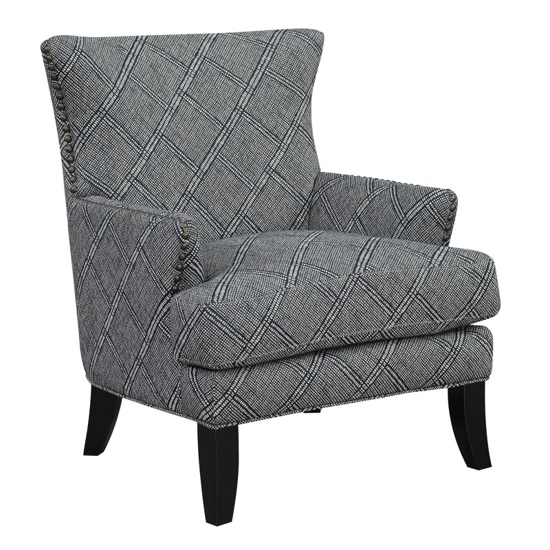 Barringer Upholstered Wingback Chair, Shibori Indigo