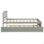 Structure de lit simple en bois avec lit gigogne et lit gigogne gris