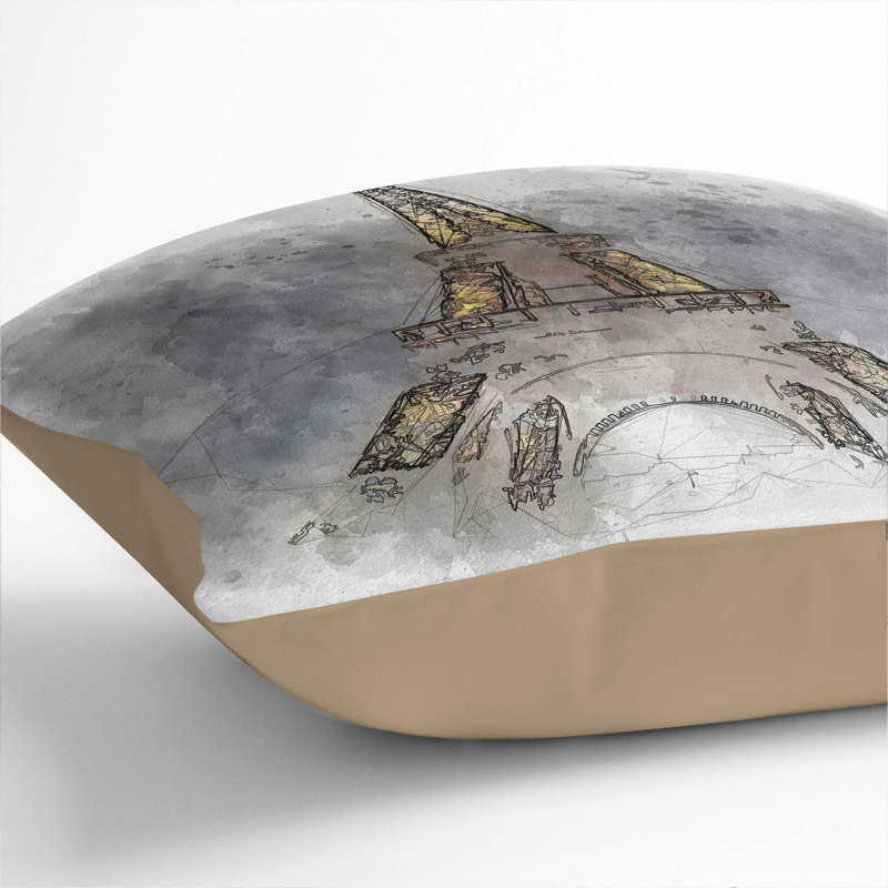Square Throw Cushion, 40cm H x 40cm W x 15cm D, Stone