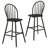Set Of 2 Farmhouse Wood Bar Stools With Semicircular Backrest, 30'' Seat Height
