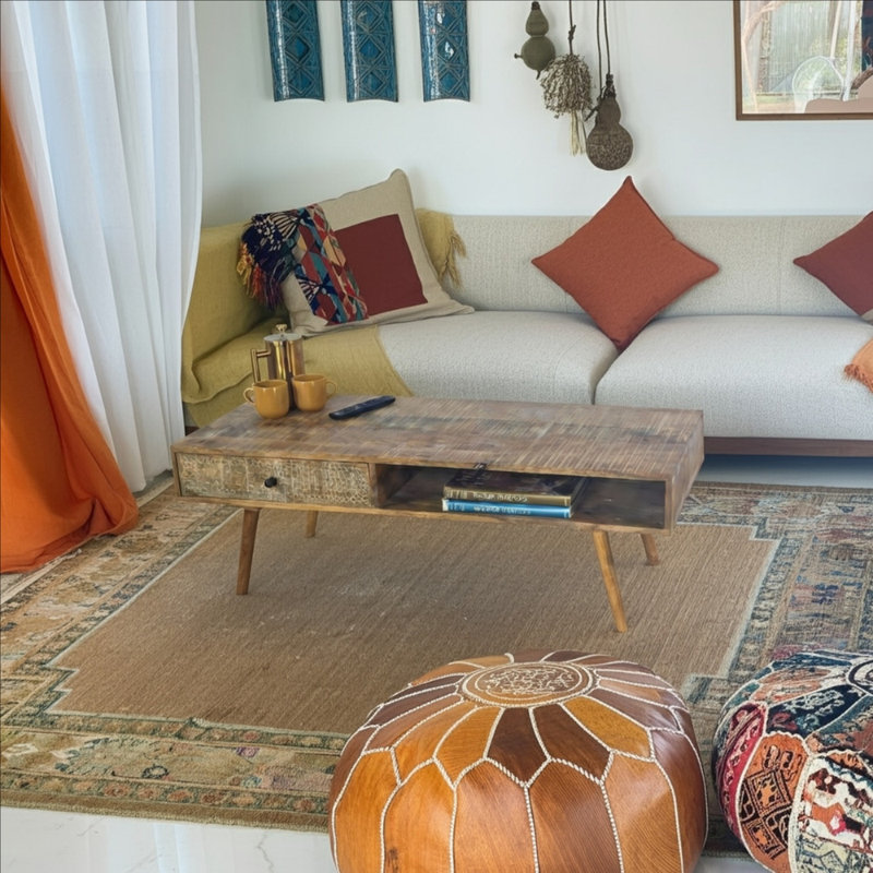 Solid Wood Coffee Table with Storage