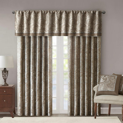 Paire de rideaux en jacquard (2 panneaux de fenêtre)