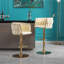 Ensemble de 2 tabourets de bar, avec repose-pieds chromé et base pivotante réglable en velours