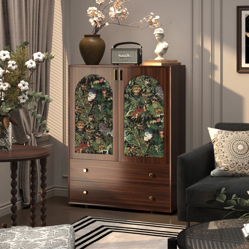 Artistic arched pattern accent cabinet