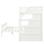 Lit mezzanine simple au-dessus d'un lit double avec escalier en blanc-1551593833