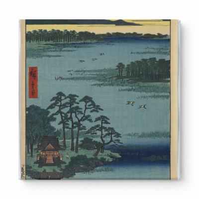 Inokashira Pond, Benten Shrine (1857) - art mural carré sur toile