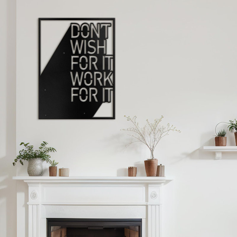 Décoration murale en métal, H 20 po x l 16 po x P 0,05 po, Noir