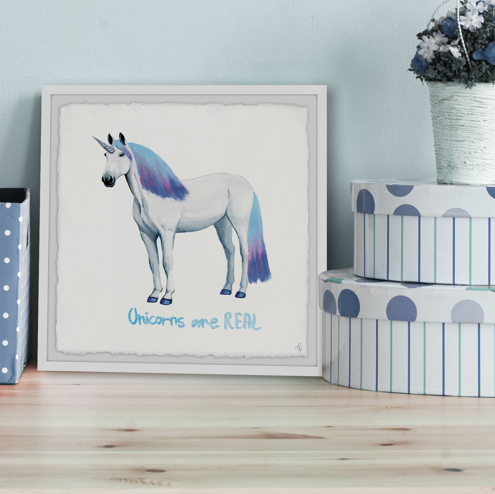 Isabelle & Max™ Nakia 'Ombre Unicorn Hair' Framed Print | Wayfair