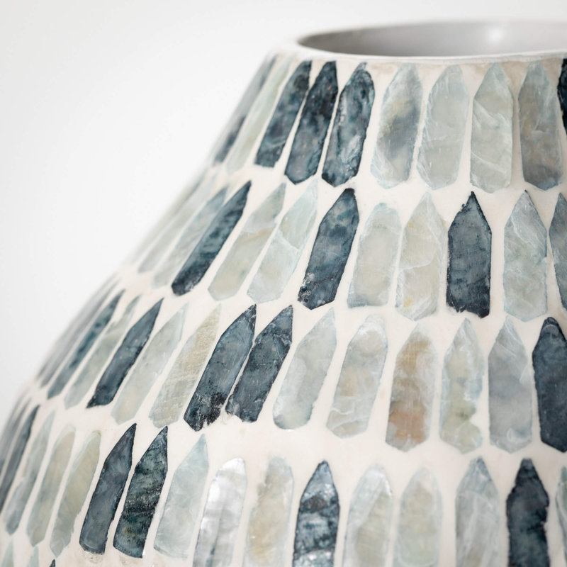 Vase en bambou bleu 11 "Sullivans Capiz