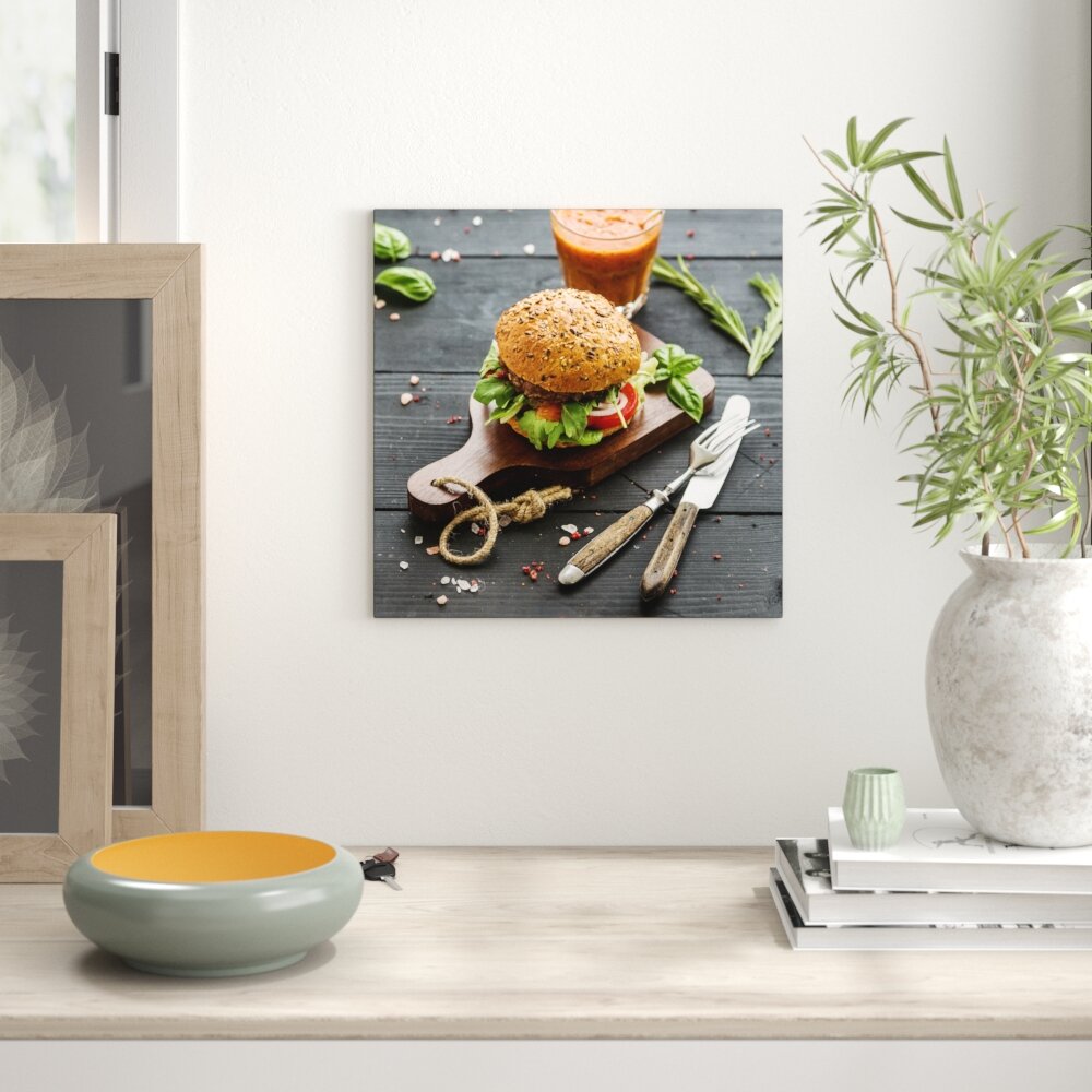 Glasbild Veggie Burger I, Fotodruck