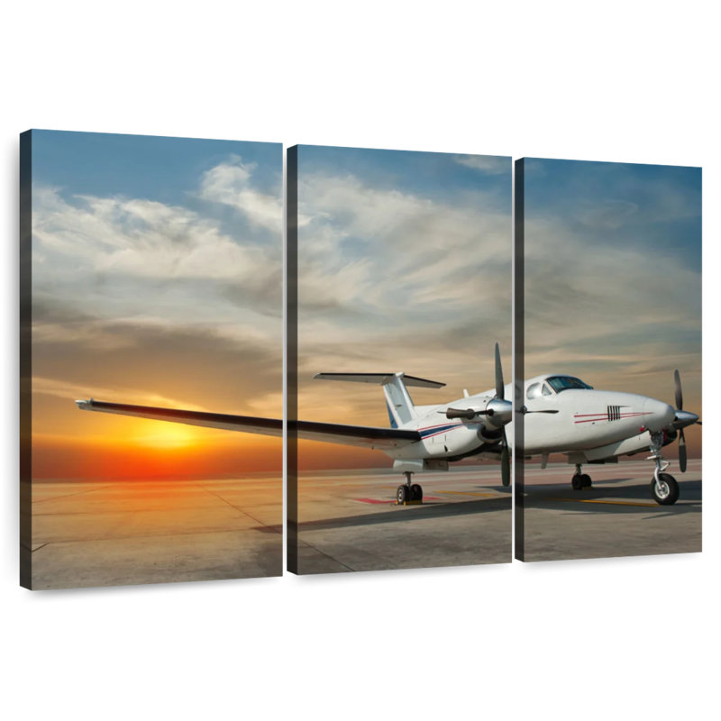 Mehar Parked Propeller Airplane, 36" H x 57" W