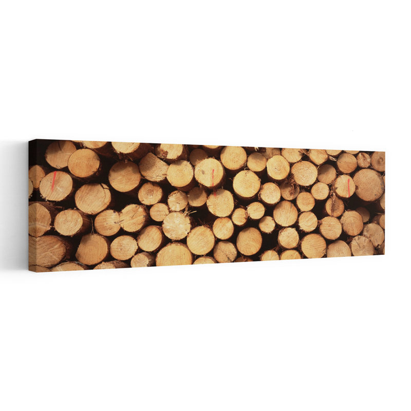 Marked Wood In A Timber Industry Black Forest Germany by Thomas Winz - Wrapped Canvas Panoramic Print, 50.8 cm H x 152.4 cm W