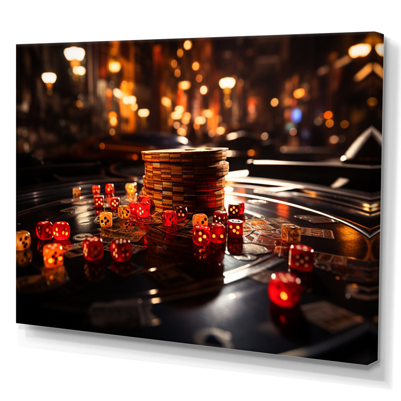 «Casino Royale Dice III», art mural sur toile, jeux de casino, H 12 po x l 20 po, Toile tendue