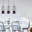 Lustre industriel moderne, structure en métal noir, hauteur réglable 54,7 po x 5,9 po x 1,6 po | Diamètre du capuchon: 5,9 pouces, hauteur: 5,9 pouces | 3 x E27 de 40 W maximum | Parfait pour les décors scandinaves et fantaisistes-881523610