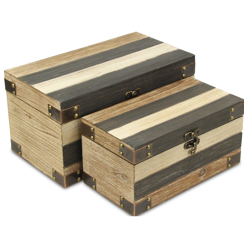 2 Piece Wooden Decorative Box Set