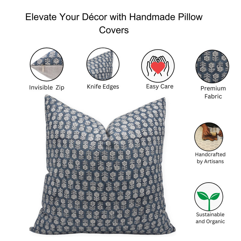 Linen Square Pillow Cover, 22" x 22"