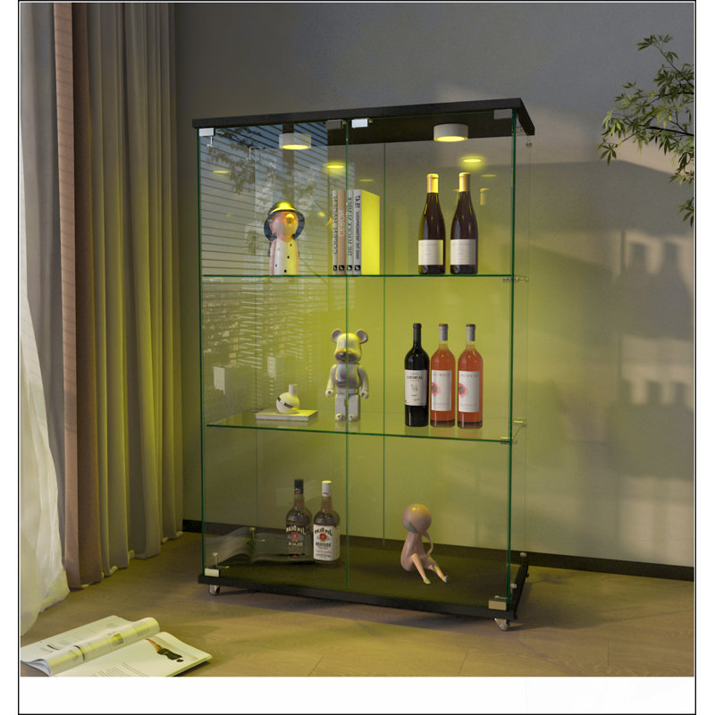 Bar à vin brun modulaire avec rangement de 24 bouteilles en noyer, parfait pour recevoir et organiser votre collection de vins.
