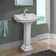 Roosevelt 27.5" Tall Vitreous China Oval Pedestal Bathroom Sink with Overflow