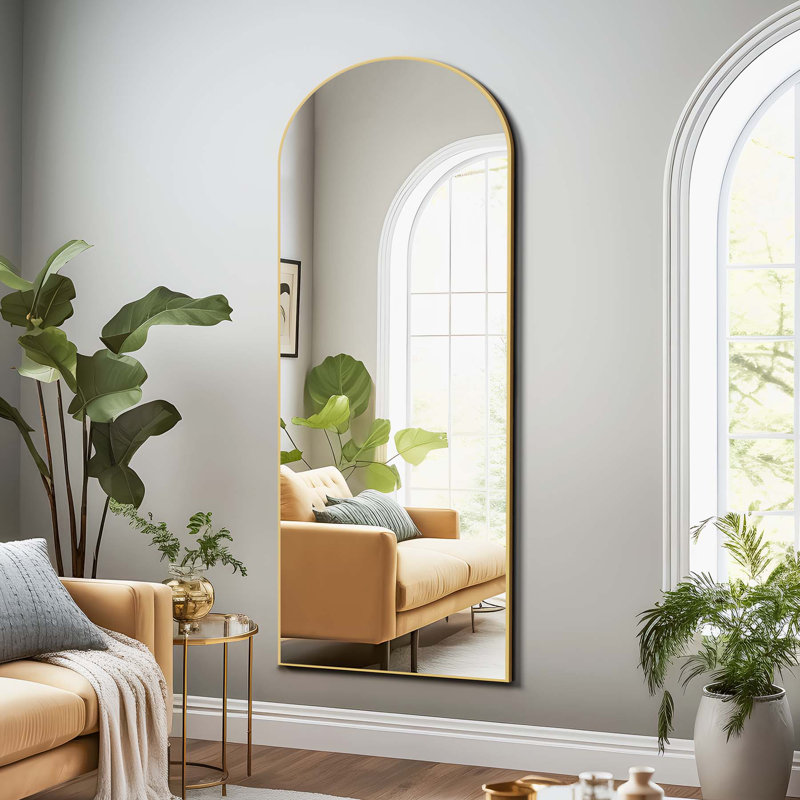 Wooden Full-Length Mirror With Stand, Black, 71" x 31"