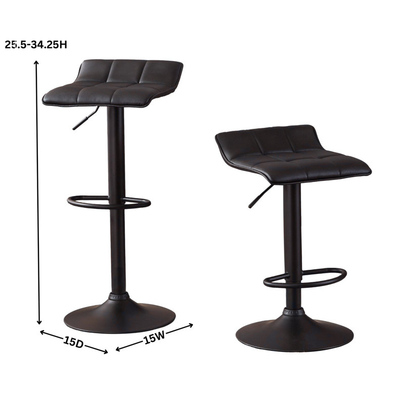 Tabourets de bar pivotants (ensemble de 2) - Cuir reconstitué, hauteur réglable - rotation à 360 °
