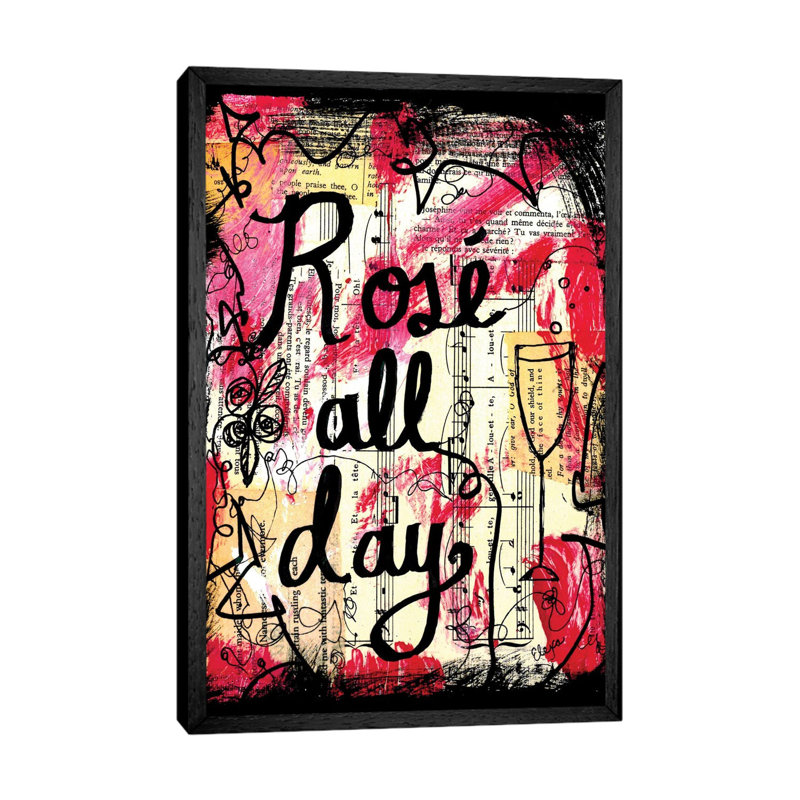 Rose All Day by Elexa Bancroft - Print on Canvas, 66.04 cm H x 45.72 cm W, Black Framed