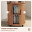 Bibliothèque pivotante à 6 niveaux avec portes, pivotant à 360°, sur roulettes, en bois massif, idéale pour les petits espaces, les coins, les chambres et les bureaux.