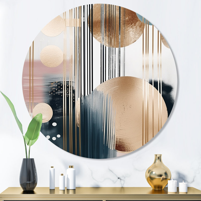 Marbre doux formes et lignes marbrées III - Décoration murale abstraite en métal marbré, H 36 po x l 36 po x P 1 po