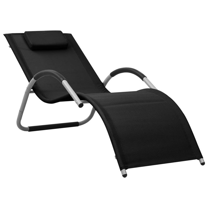 Ardis Reclining Deck Chair, Black