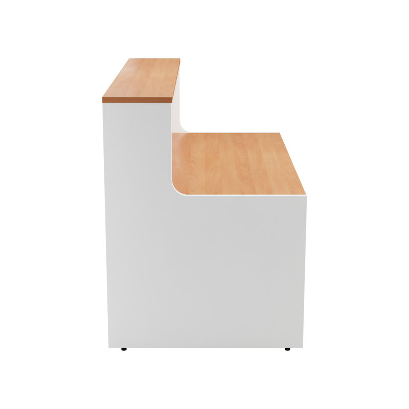 Buariki Rectangle Synthetic Laminate Reception Desk, Beech/White