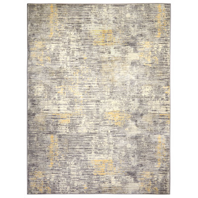 Tapis abstrait gris / jaune