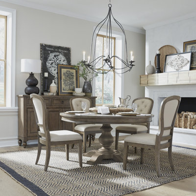 Aisja 4-Person Dining Set with Round Pedestal Table