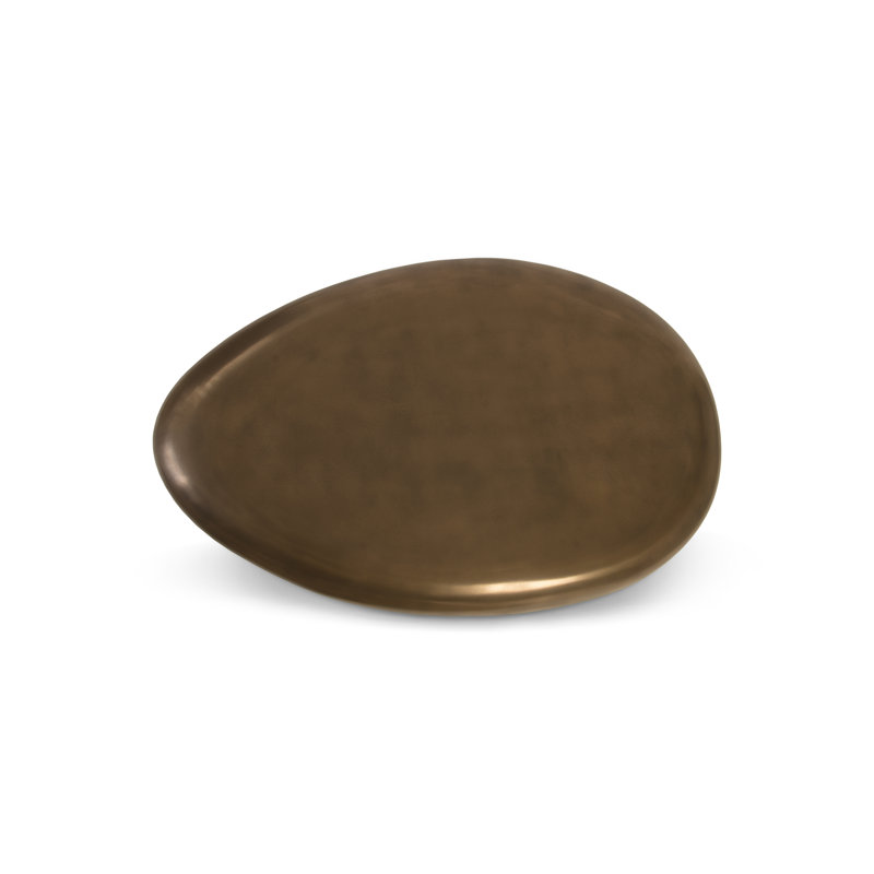 Bronze River Stone Solid Coffee Table, 16" H x 54" L x 34" W