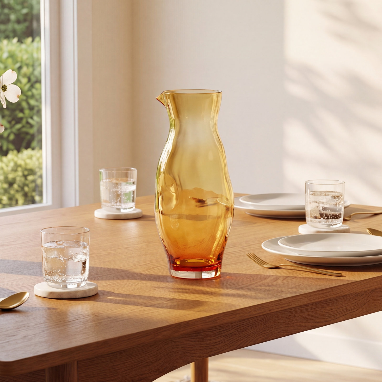 Arkwright Glass Pitcher, Amber