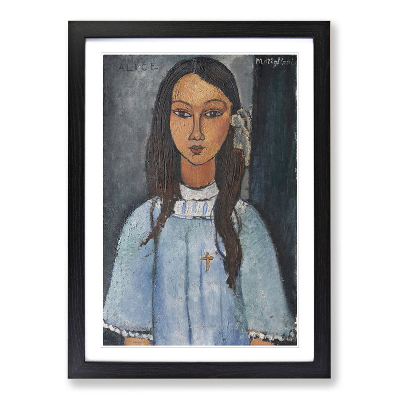 Alice by Amedeo Modigliani - Picture Frame Painting, Black Framed, 36cm H x 27cm W x 2cm D