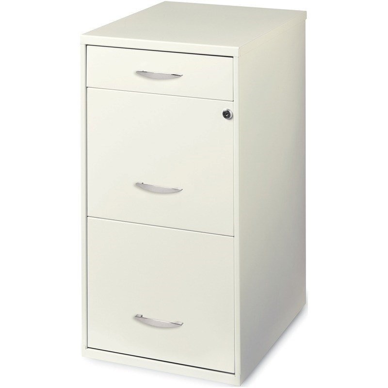 Classeur vertical en métal 3 tiroirs pré-assemblé, Blanc