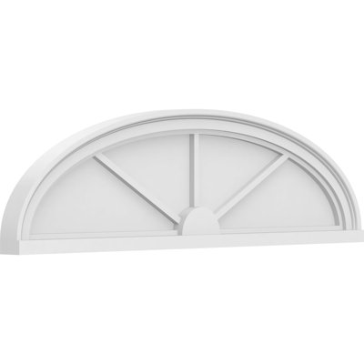 38"W x 10-1/2"H x 2"P Elliptical 3 Spoke Architectural Grade PVC Pediment