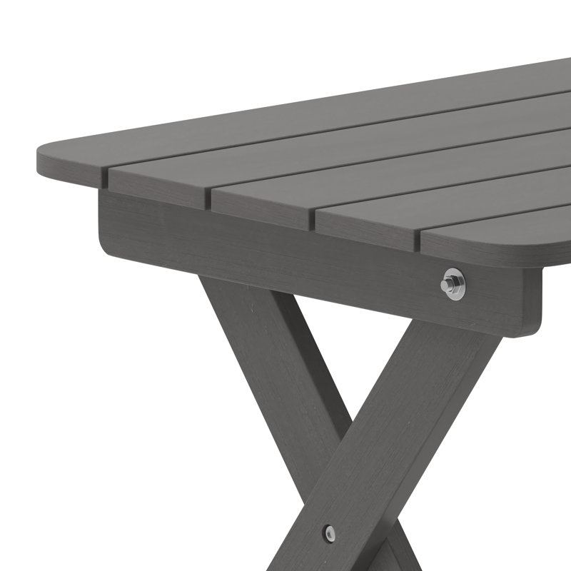 Collis Rectangular Folding Outdoor Side Table , 20'' in. W 20'' in. D, Gray