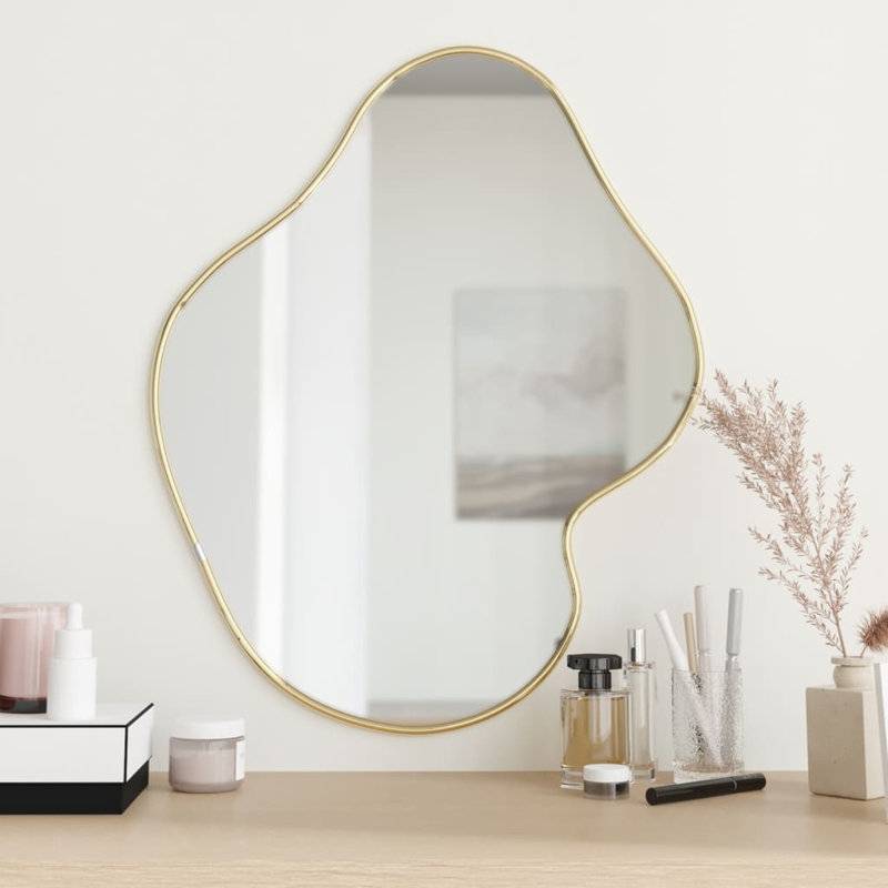 Miroir d'appoint mural Herreravega, Or, 23,6 po x 19,7 po