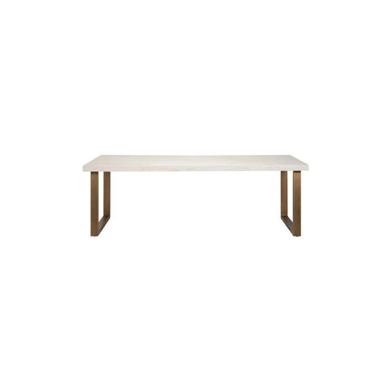 Whitebone Solid Wood Top Metal Base Dining Table