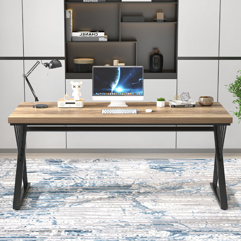 Bureau d'ordinateur Cheryel, Chêne / noir, H 29,53 po x l 60 po x P 23,62 po