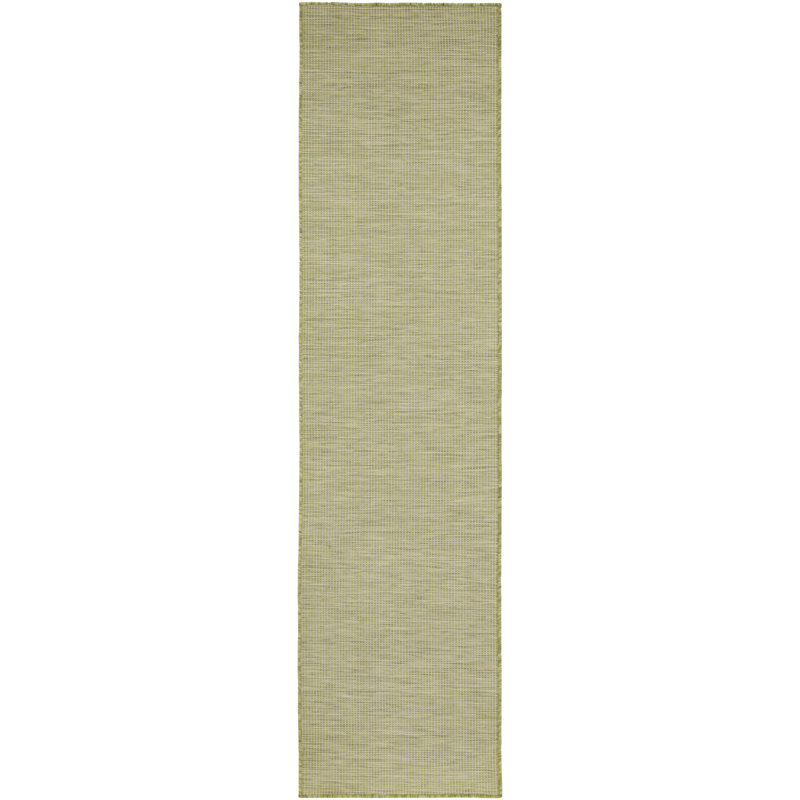 Tapis terre cuite intérieur / extérieur Lillehammer, Tapis de couloir 2 pi 2 po x 8 pi, Vert mousse