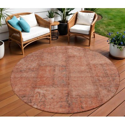 Tapis rond 8 po Salmon Copper
