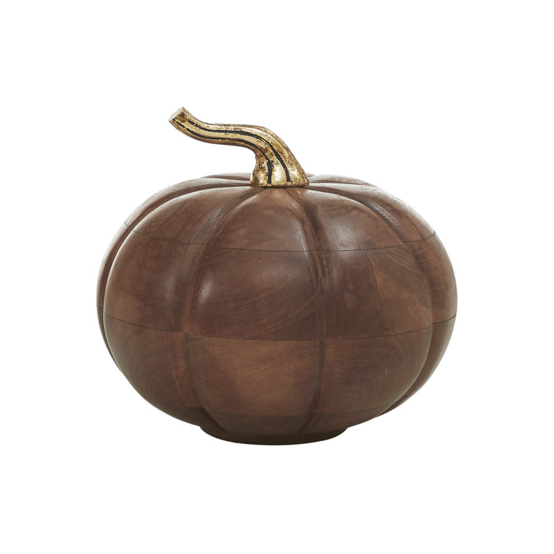 Heirloom bois citrouille noyer brun 6,5 x 7 x 7, Brun foncé; or
