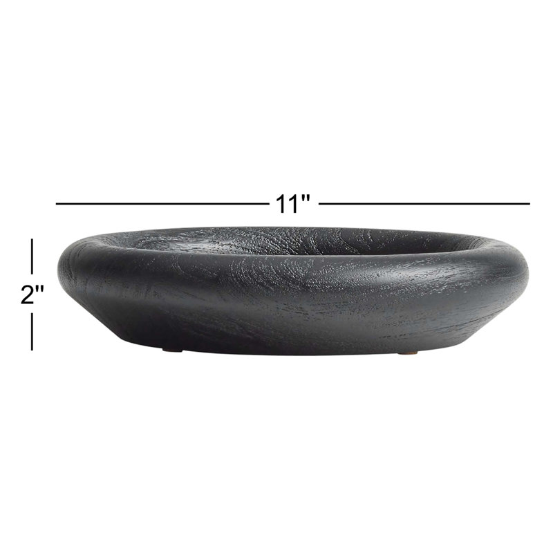 Nest Solid Wood Decorative Bowl, 2" H x 11" W x 11" D
