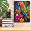  «Tropical Parrot» par Dean Russo, art mural sur toile, 12 po x 16 po-1681226360