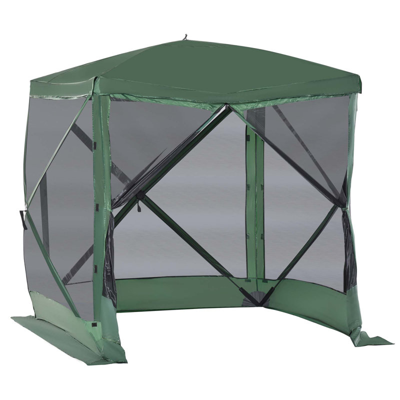 Moustiquaire de camping en plein air 7 pi L 7 pi. D Pavillon de jardin en fibre de verre, Vert