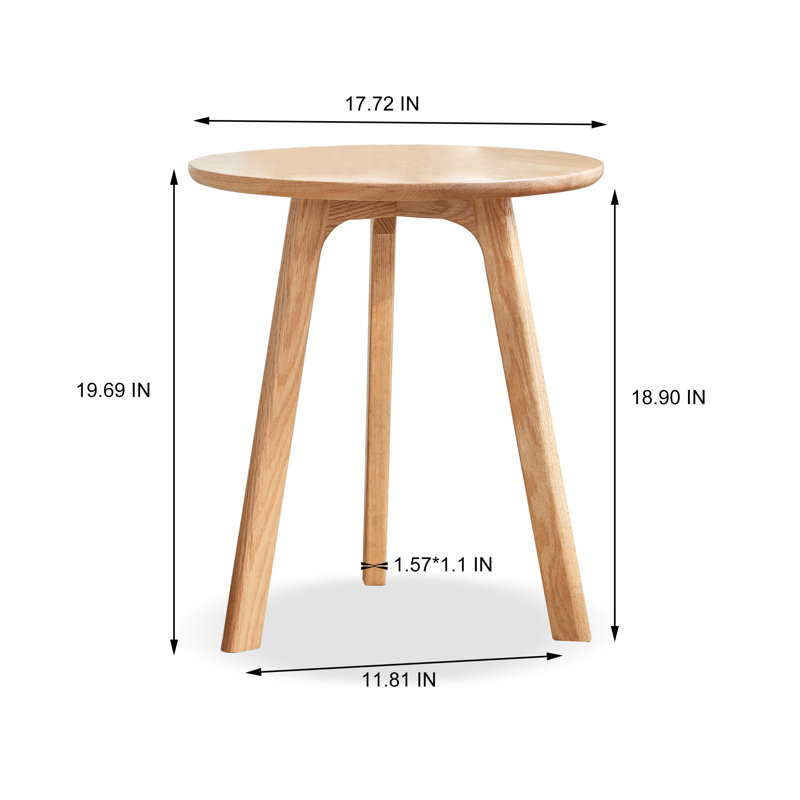 Corrigan Studio® Solid Oak Round Side Table & Reviews | Wayfair